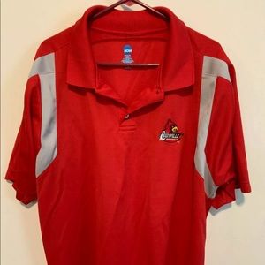 Louisville Cardinals NCAA Polo Shirt LARGE Red